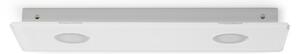 Plafoniera da soffitto Quadrata 2 Luci in Cristallo Acrilico 60x22xh6,5 cm IP 20 - Attacco GX 53-1 bicolore bianco trasparente