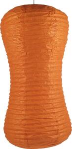 Coronada Wave Rice Paper Lokta Hanging Lamp - Orange, Lokta Paper, 52*29*29 cm, paralumi asiatici in carta e tessuto