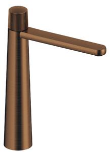 SANYCCES DEDAL ColdOpen Miscelatore lavabo con finitura plissettata Altezza bocca 245 mm, oro rosa spazzolato
