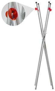 Appendiabiti richiudibile diametro 40xh180 cm Ikebana in metallo verniciato con polveri epossidiche pomelli colore Rosso