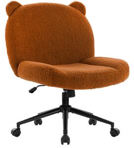 Sedia da ufficio IWMH senza braccioli, sedia da scrivania regolabile in altezza con rotelle, poltrona da lettura ergonomica in tessuto per casa, ufficio e camera da letto