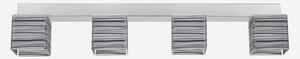 Plafoniera Barra dasoffitto DECODADO 86x11xh16 cm paralume in metacrilato 4 luci supporto in acciaio inox Satinato