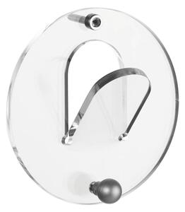 Appendiabiti in metacrilato circolare con gancio in metallo OBLO �12 cm corredato da stop per il fissaggio Colore Trasparente