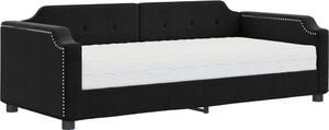 VidaXL Divano letto con materasso Nero 80x200 cm Tessuto