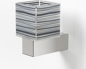 Applique da muro con Paralume DECODADO con supporto in acciaio satinato paralume Righe Nere