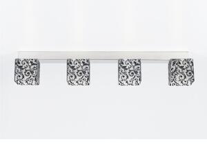 Plafoniera Barra dasoffitto DECODADO 86x11xh16 cm paralume in metacrilato 4 luci supporto in acciaio inox Satinato