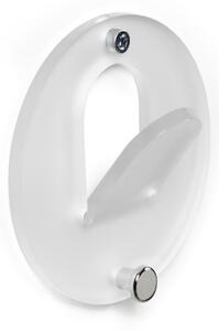 Appendiabiti in metacrilato circolare con gancio in metallo OBLO �12 cm corredato da stop per il fissaggio Colore Bianco Satinato