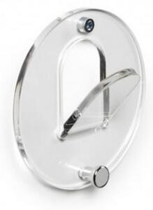 Appendiabiti in metacrilato circolare con gancio in metallo OBLO �12 cm corredato da stop per il fissaggio Colore Trasparente