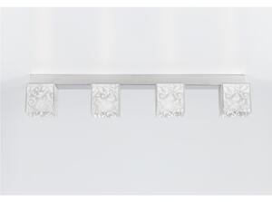 Plafoniera Barra dasoffitto DECODADO 86x11xh16 cm paralume in metacrilato 4 luci supporto in acciaio inox Satinato