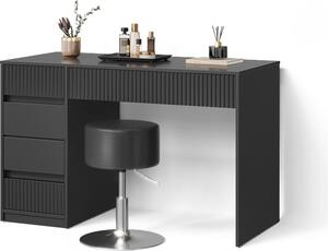 Tavolino da toeletta Livinity Allia Nero 120 cm senza specchio, con sgabello, Model 52466