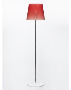 Lampada da Terra BOEMIA �42xh183 cm con paralume conico in policarbonato decoro diamantato rosso