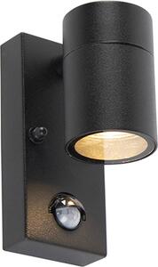 Lampada da parete nera con sensore di movimento IP44 Solo