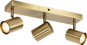 QAZQA - Plafoniera moderna I lampada da soffitto I lampada I apparecchio d'illuminazione bronzo 3 faretti orientabili rettangolari - Jeana I soggiorno I camera da letto - acciaio rettangolare - LED adatto GU10