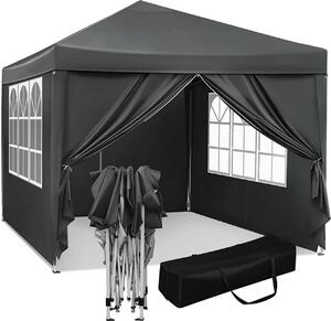 WOLTU Gazebo Pop-Up, gazebo pieghevole impermeabile con telaio in metallo Oxford, 3 x 3 m, antracite