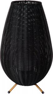 Lampada da tavolo a LED ricaricabile COLIN nera 3W, bianco caldo, 180 lm, acrilico, dimensioni: 50x30x30 cm, IP44, Lucide