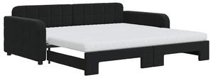 VidaXL Divano letto estraibile con materasso Nero 100x200 cm Velluto
