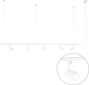 QAZQA - Modern Sistema moderno di binari sospesi I Faretto I Faretto da soffitto I Faretto da incasso I Faretto con 5 luci bianche I Faretto I Faretto da soffitto I Faretto da incasso I Faretto I Lampada I Lampadario - Icon