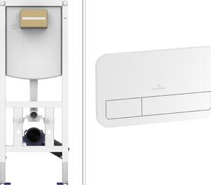 VILLEROY & BOCH Set di elementi a parete per WC, con tecnologia di risciacquo a doppio flusso e placca di comando bianca, incasso, set completo