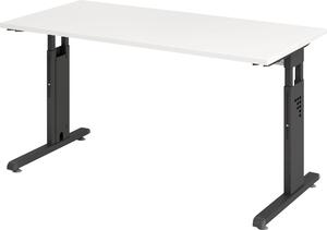 Scrivania VOS614/W/G Piedi a C 140x67cm bianco/grigio