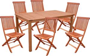 Gruppo da tavolo Garden Pleasure ANGWIN|PITTSBURGH 04 7 pezzi in eucalipto100% oliato 985158-2