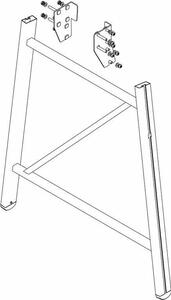 MUNK Elemento di sostegno per scala a gradini con kit di montaggio incluso, 4 gradini