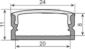 EUROLITE Profilo a U 20 mm per striscia LED nera 2 m (51210970)