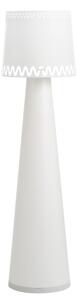 Lampada da terra con paralume conico in PC Lexan decorato RICCIONE diametro 40xh183 cm -peso 7.50 kg decoro bianco