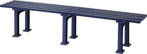Panchina da giardino Kuba | 4 posti | Blu | HxLxP 42x200x37cm | Plastica resistente agli agenti atmosferici e ai raggi UV | Panchina da parco Panchina da esterno Balcone da giardino Terrazza