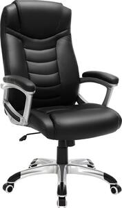 SONGMICS Sedia da ufficio girevole, portata fino a 150 kg, ergonomica, regolabile in altezza, robusta, stabile e resistente, nera OBG21B