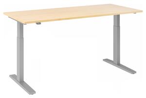 Scrivania regolabile in altezza XMKA | 2 motori | 120-180 cm | elettrica | acero, colore telaio:argento, dimensioni piano d'appoggio:180 x 80 cm