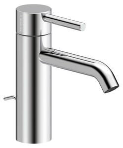 Miscelatore monocomando da lavabo Herzbach DEEP, misura M (130 mm), con gruppo di scarico a tirante, cromato