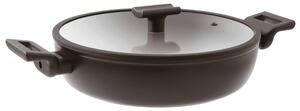 Tegame due manici Titan Pro double induction diametro 28xh7,5 cm- 4 lt Strato in titanio, rinforzo e finitura con polvere di diamante, ideale per lavastoviglie