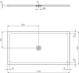 IDEAL STANDARD T5616FT Piatto doccia rettangolare Ultra Flat S +