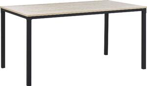 BELIANI - Tavolo da pranzo marrone e nero, 90x150 cm. Piano in MDF, gambe in metallo. Forma rettangolare. Stile moderno. Adatto per sala da pranzo, cucina o soggiorno-cucina