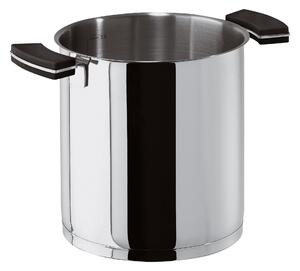 Pentola Alta due Maniglie in Silicone O'Clock Grey �16xh17 cm - 3,50 lt -1,16 kg. fondo termo diffusore, corpo in acciaio inox lucidato a specchio