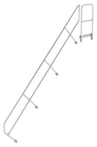 Scala con piattaforma a 45° secondo corrimano per 14 gradini Inclinazione a 45°