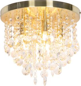 QAZQA - Lampada da soffitto classica Art Déco I Lampada da soffitto I Lampada I Lampada dorata I Ottone con vetro - Medusa I Soggiorno I Camera da letto - Rotonda - Adatta a LED G9