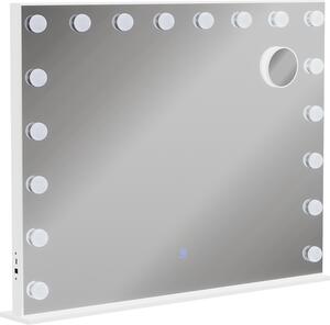 Specchio da toilette Vicco Greta Bianco 80 x 61 cm con illuminazione a LED, Model 51270