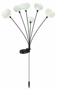 Lampada solare a LED, acciaio inossidabile, cambiacolori RGB, H 70 cm