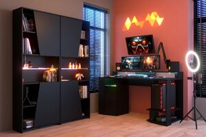 Scrivania per computer da gioco come set con mobile Parisot "Gaming1" con illuminazione a LED