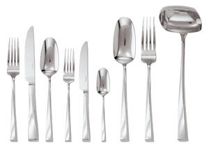 Servizio Posate in acciaio inox 18/10 75 Pezzi Monoblocco Twist 12 posti tavola, inox lucido