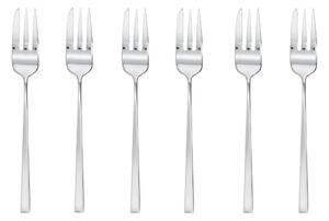 Forchettine da dolce in acciaio 18.10 Set 6 pezzi lunghezza 155 mm LINEA Q Sambonet set da 6 pezzi in scatola regalo