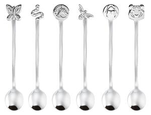 Cucchiaini party set 6 pezzi in acciaio 18.10 126 mm inox lucido in confezione bomboniera