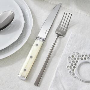 Coltelli da Bistecca set 2 pezzi Lama Liscia Sirloin Inox Effetto avorio 24,2 mm La lama forgiata in speciale lega acciaio-molibdeno-vanadio