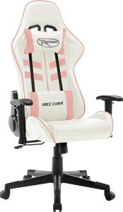 VidaXL Sedia da gioco in ecopelle bianca e rosa