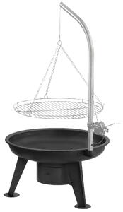 BBQ-Toro: Griglia a braci con cesto girevole, piano di cottura diametro 64 cm, ideale per carbone, anche utilizzabile come braciere