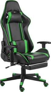 Sedia da gioco con poggiapiedi girevole PVC verde
