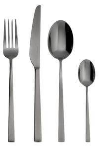 Servizio di posate 24 pezzi, 6 posti tavola LINEA Q Sambonet forma quadrata in acciaio inox PVD Colore nero confezione regalo- posate