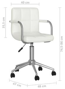 VidaXL Sedia da ufficio girevole in Pelle finta bianca