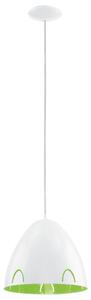 Lampada a sospensione in bianco e verde, altezza 110 cm, FRASSI
